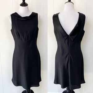 VTG Ann Taylor Loft size 10 black cowl neck sleeveless dress knee length A-Line